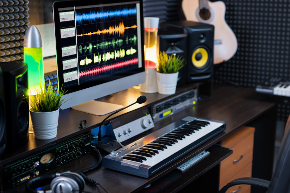 Compact Music Studio Desk for Small Spaces